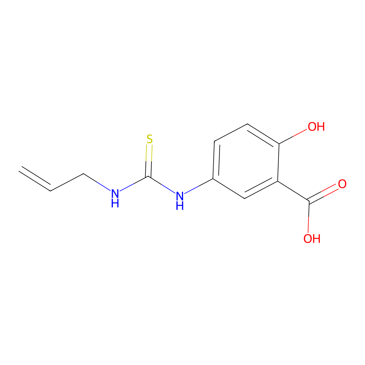 2-Hydroxy-5-(prop-2-enylcarbamothioylamino)benzoic acid molecular structure, CAS 62773-60-8