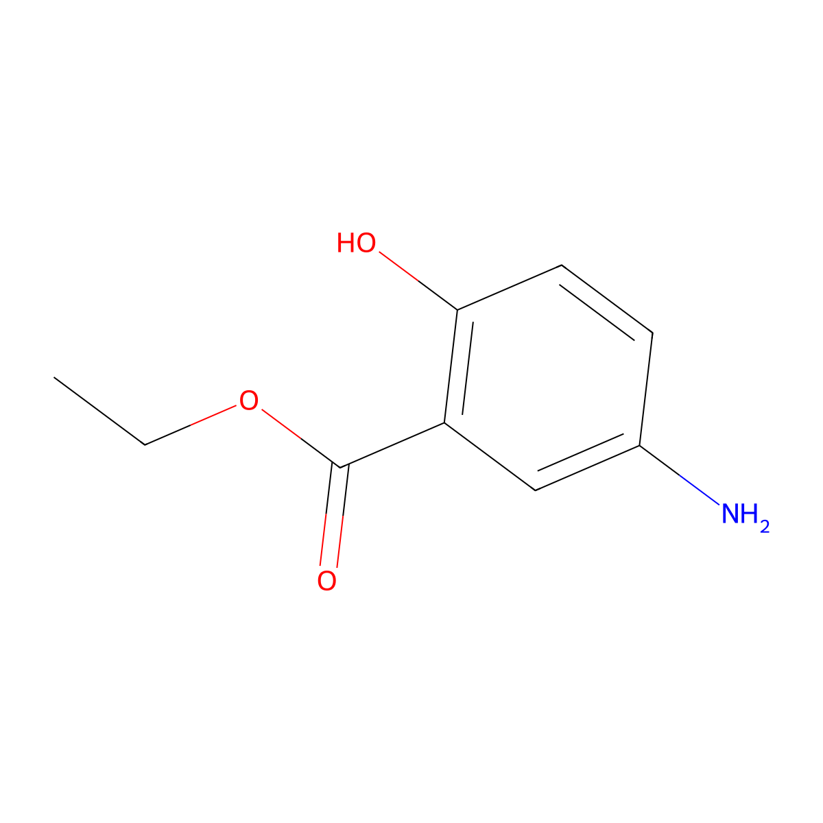Ethyl 5-amino-2-hydroxybenzoate molecular structure, CAS 62773-65-3
