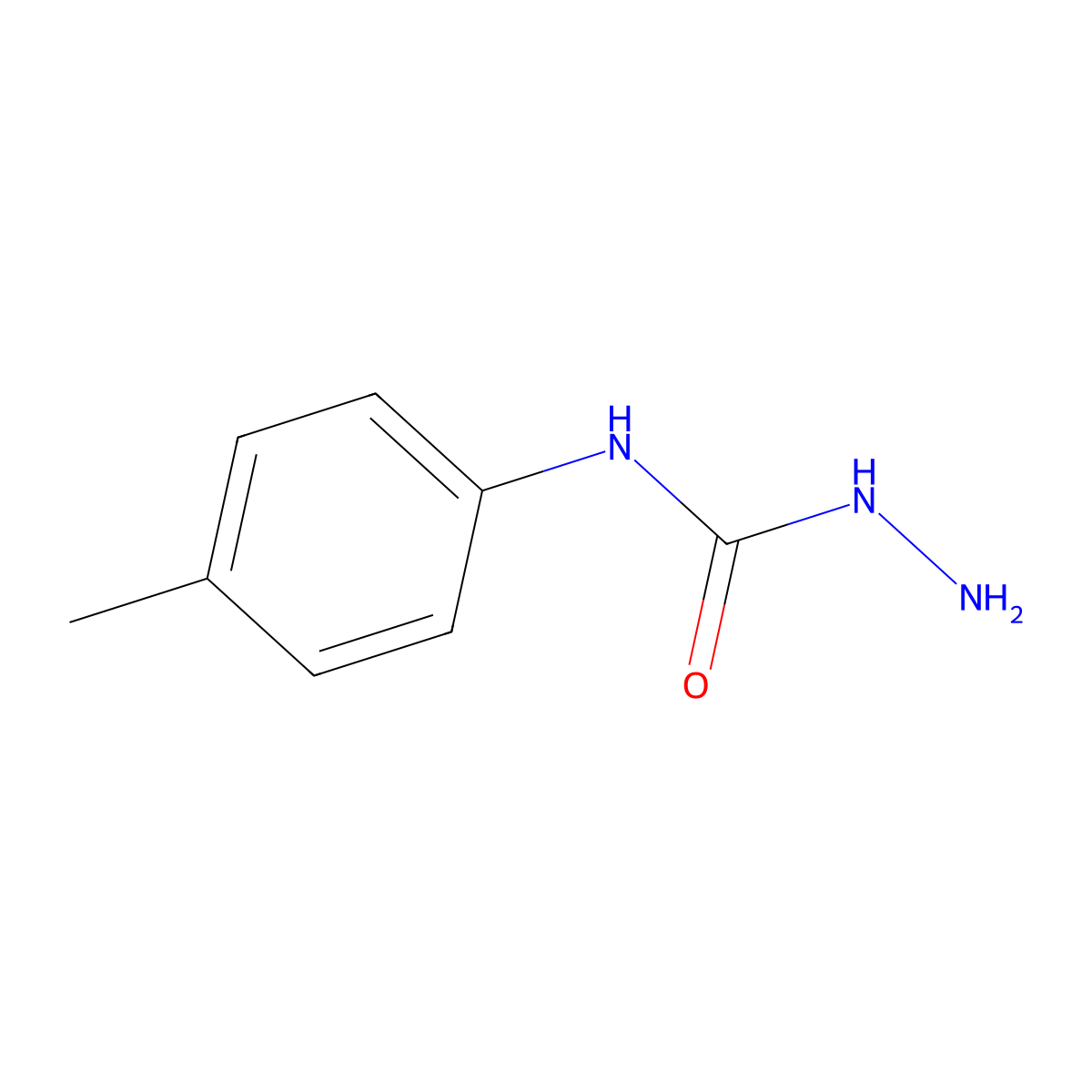 Hydrazinecarboxamide, N-(4-methylphenyl)- molecular structure, CAS 62774-57-6