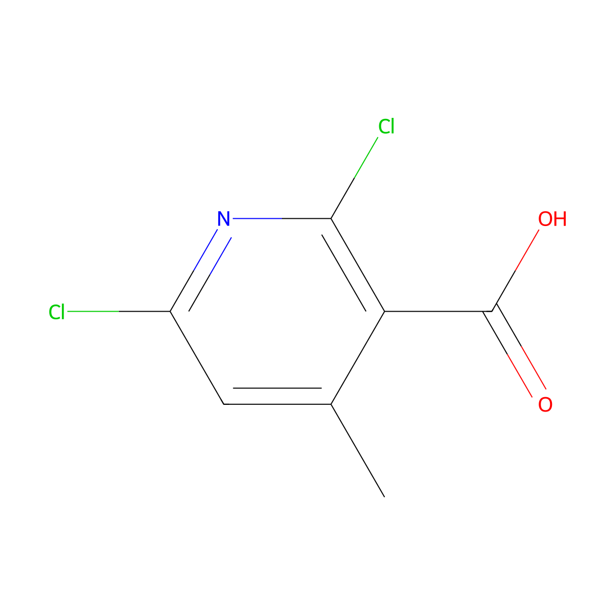 2,6-Dichloro-4-methylpyridine-3-carboxylic acid molecular structure, CAS 62774-90-7