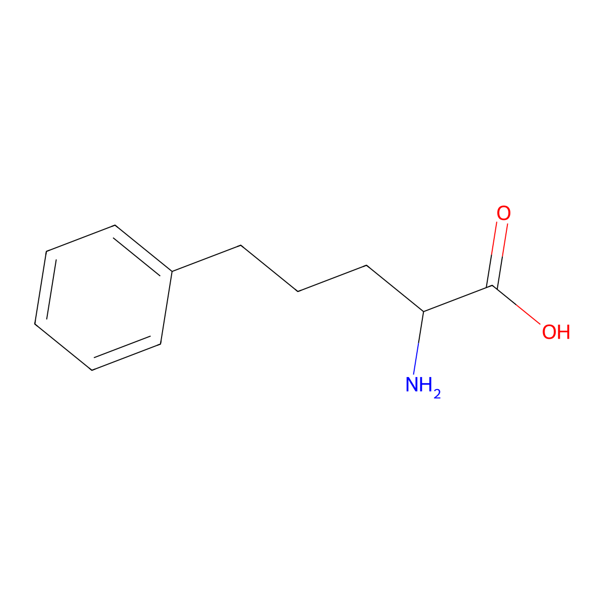 L-2-Amino-5-phenyl-pentanoic acid molecular structure, CAS 62777-25-7