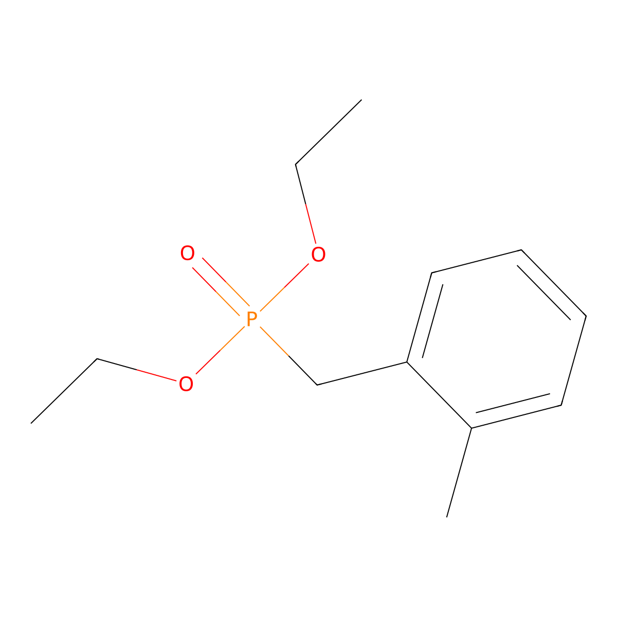 Phosphonic acid, P-((2-methylphenyl)methyl)-, diethyl ester molecular structure, CAS 62778-16-9