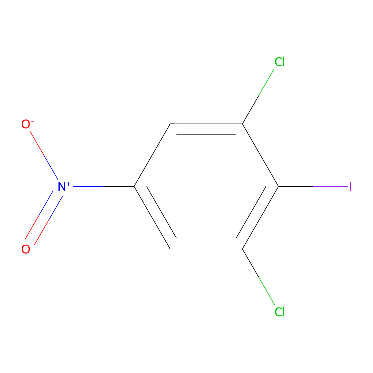 Benzene, 1,3-dichloro-2-iodo-5-nitro- molecular structure, CAS 62778-19-2