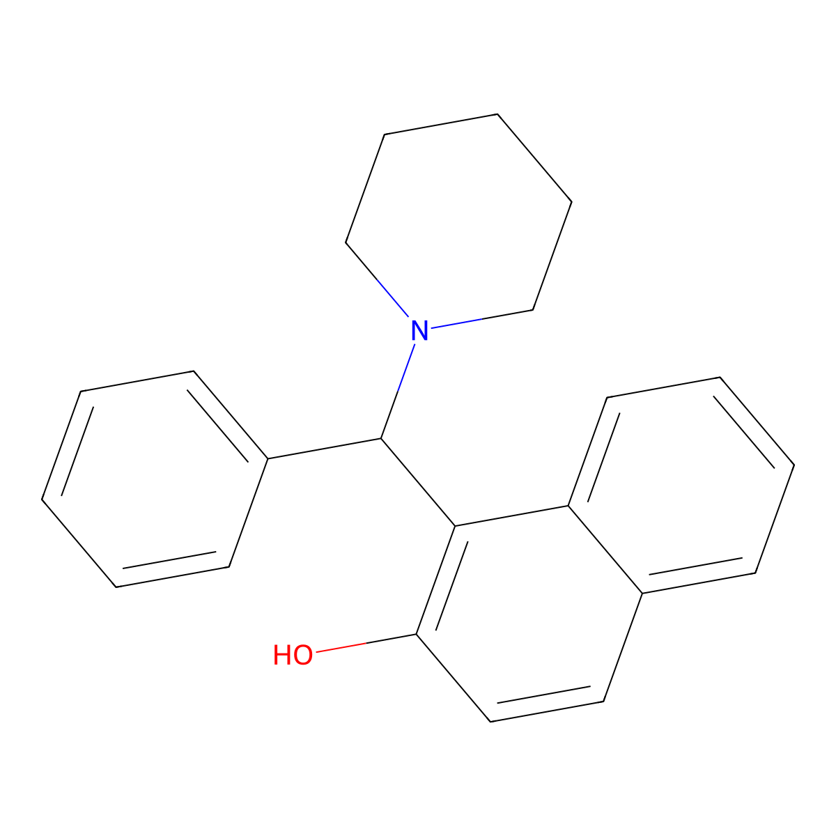 1-[Phenyl(piperidino)methyl]-2-naphthol molecular structure, CAS 6278-04-2