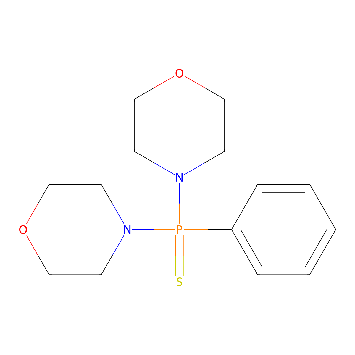 Dimorpholinophenylphosphine sulfide molecular structure, CAS 6278-48-4