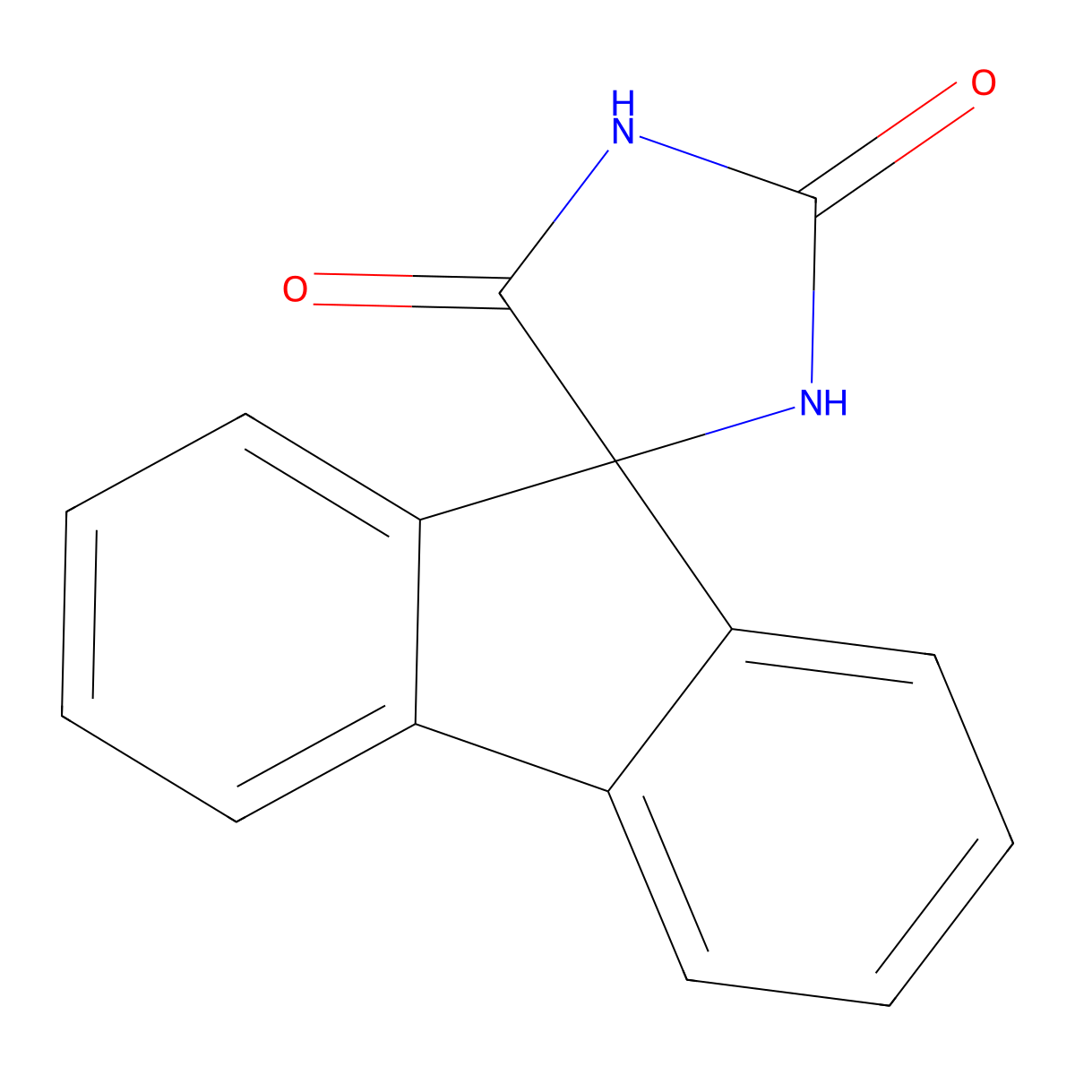 Spiro[fluorene-9,4'-imidazolidine]-2',5'-dione molecular structure, CAS 6278-92-8