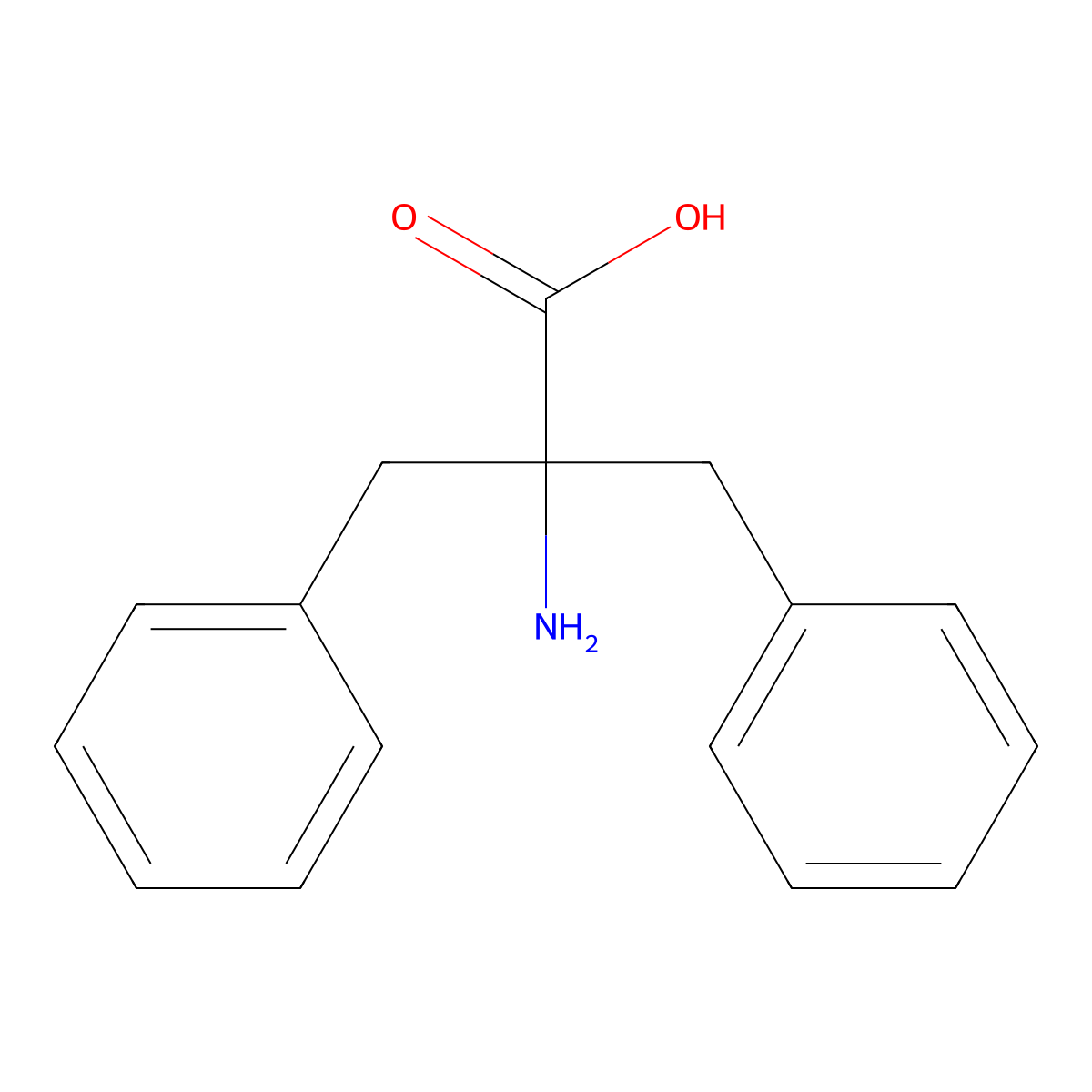 2-Amino-2-benzyl-3-phenylpropanoic acid molecular structure, CAS 6278-96-2