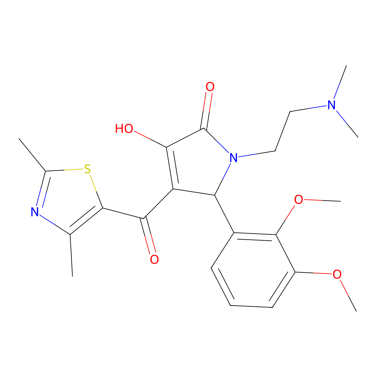 5-(2,3-dimethoxyphenyl)-1-(2-(dimethylamino)ethyl)-4-(2,4-dimethylthiazole-5-carbonyl)-3-hydroxy-1H-pyrrol-2(5H)-one molecular structure, CAS 627817-22-5