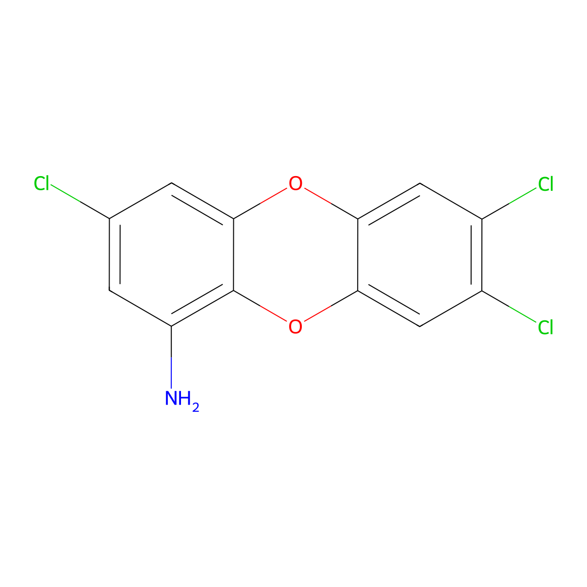 1-Amino-3,7,8-trichlorodibenzo-4-dioxin molecular structure, CAS 62782-11-0