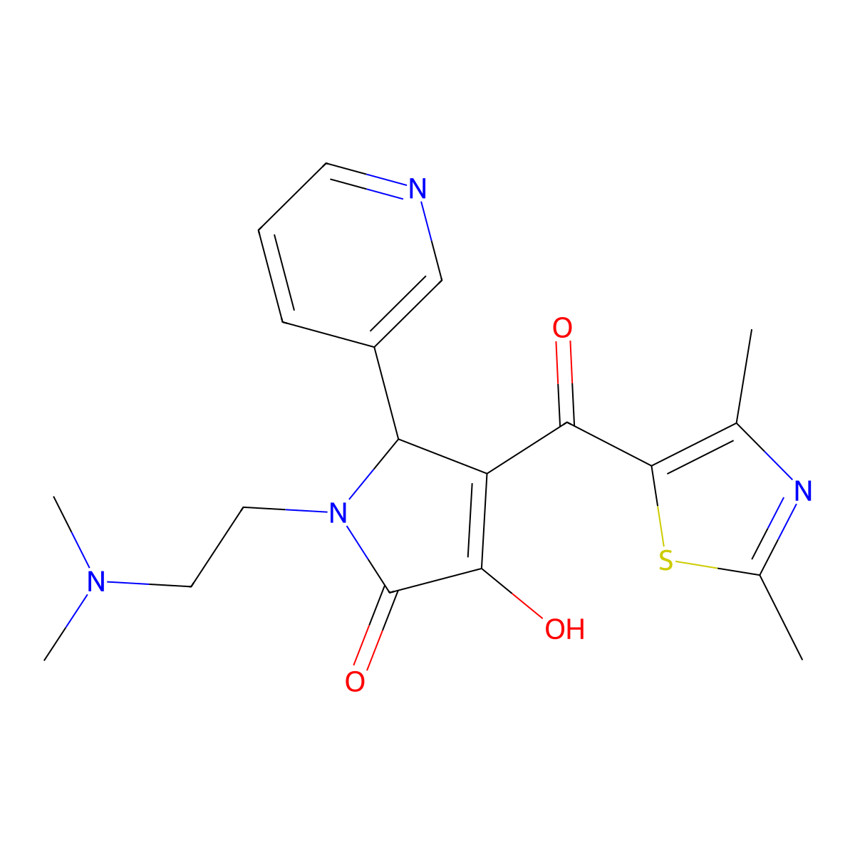 1-(2-(dimethylamino)ethyl)-4-(2,4-dimethylthiazole-5-carbonyl)-3-hydroxy-5-(pyridin-3-yl)-1H-pyrrol-2(5H)-one molecular structure, CAS 627822-45-1
