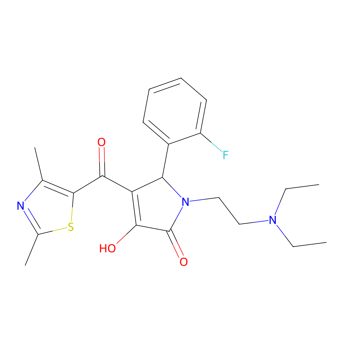 1-(2-(diethylamino)ethyl)-4-(2,4-dimethylthiazole-5-carbonyl)-5-(2-fluorophenyl)-3-hydroxy-1H-pyrrol-2(5H)-one molecular structure, CAS 627822-97-3