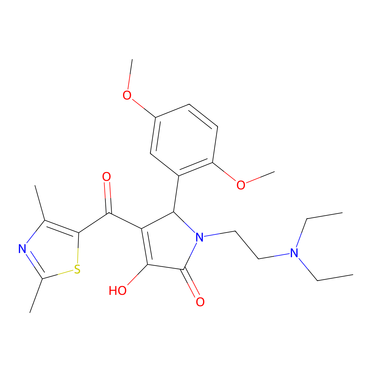 1-[2-(Diethylamino)ethyl]-5-(2,5-dimethoxyphenyl)-4-[(2,4-dimethyl(1,3-thiazol-5-yl))carbonyl]-3-hydroxy-3-pyrrolin-2-one molecular structure, CAS 627823-30-7