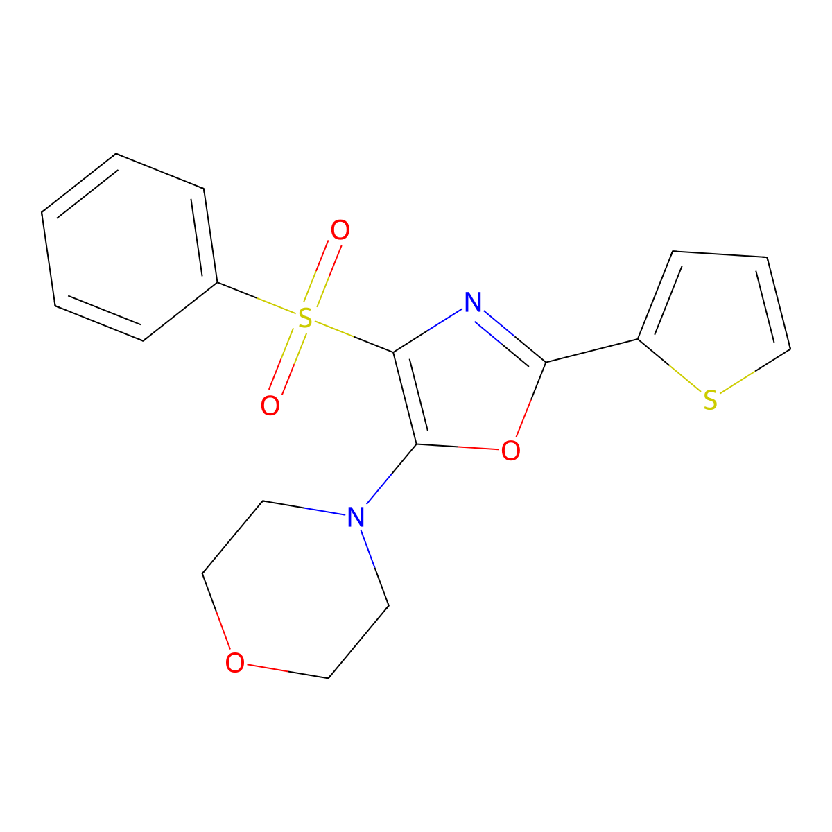 4-(4-(Phenylsulfonyl)-2-(thiophen-2-yl)oxazol-5-yl)morpholine molecular structure, CAS 627832-80-8