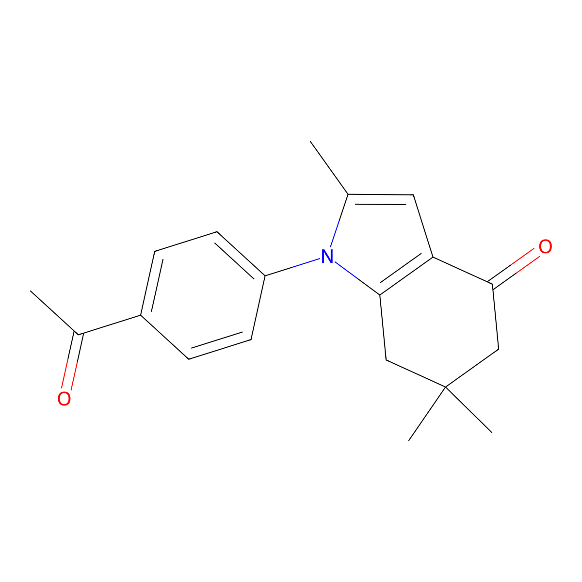 1-(4-Acetylphenyl)-2,6,6-trimethyl-5,7-dihydroindol-4-one molecular structure, CAS 627835-15-8