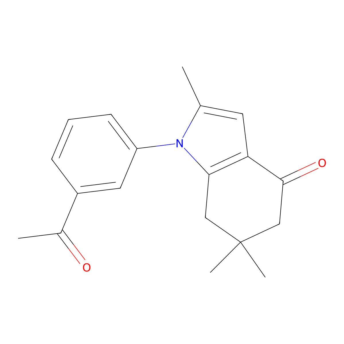 1-(3-Acetylphenyl)-2,6,6-trimethyl-5,7-dihydroindol-4-one molecular structure, CAS 627835-17-0
