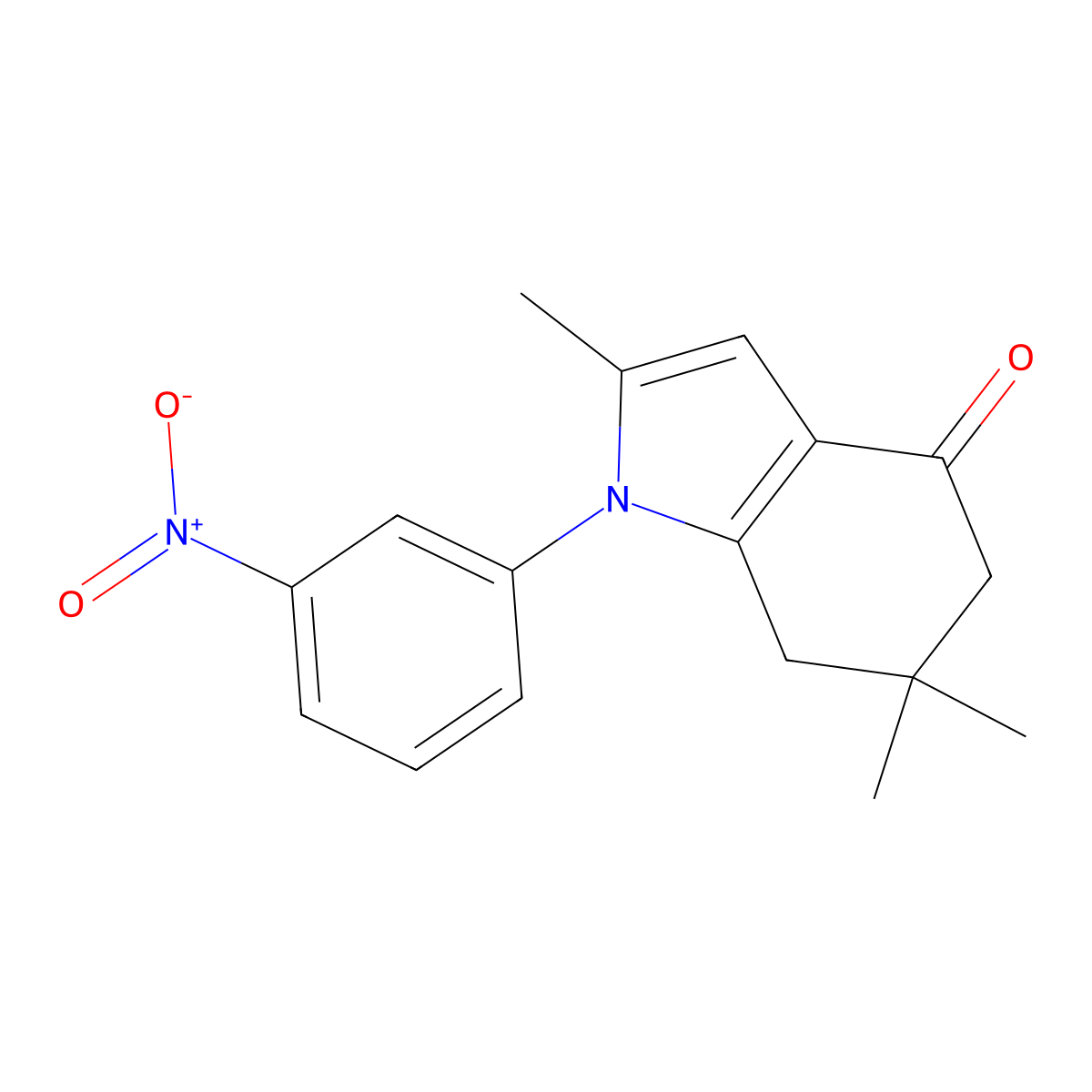 2,6,6-Trimethyl-1-(3-nitrophenyl)-5,7-dihydroindol-4-one molecular structure, CAS 627835-25-0