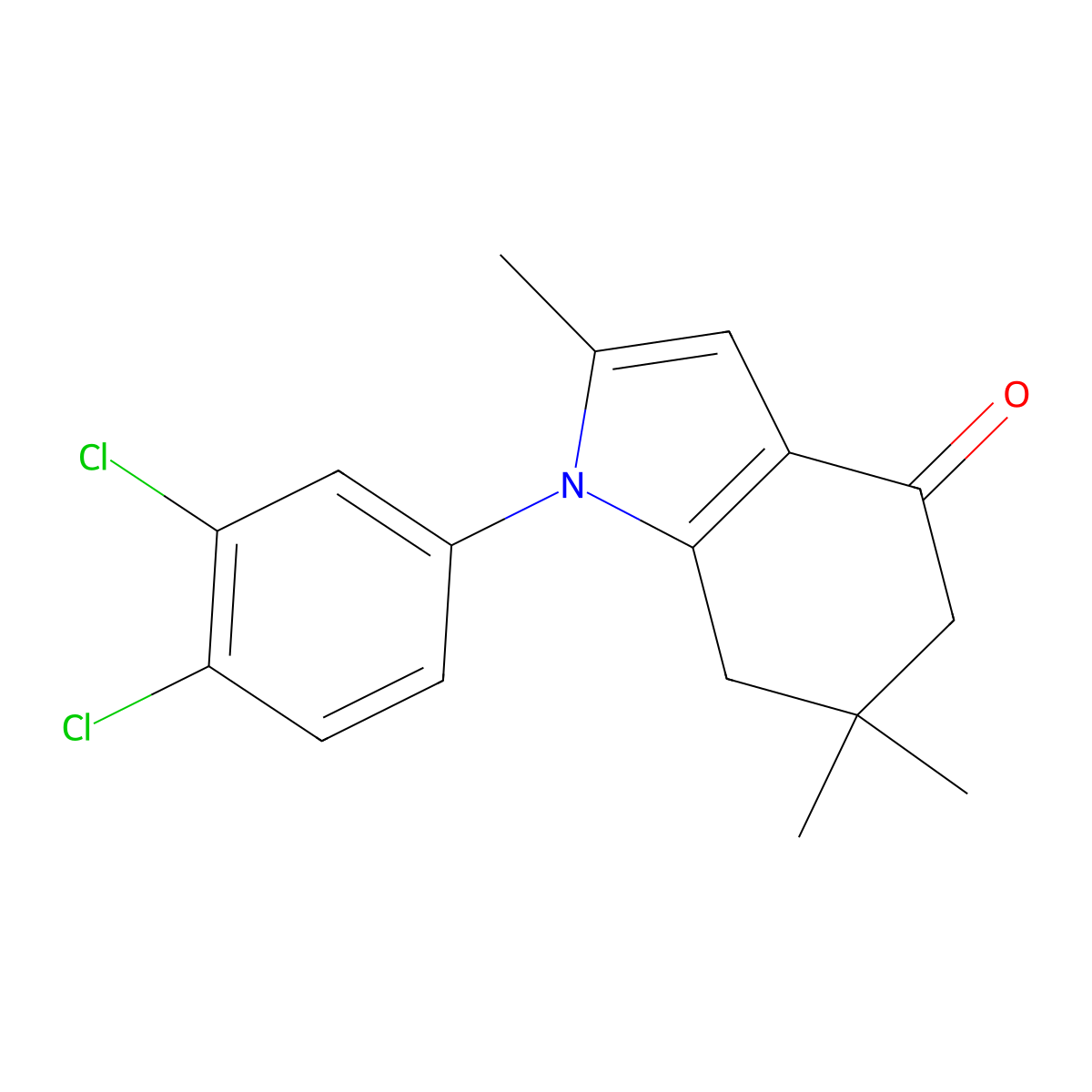 1-(3,4-Dichlorophenyl)-2,6,6-trimethyl-5,7-dihydroindol-4-one molecular structure, CAS 627836-40-2
