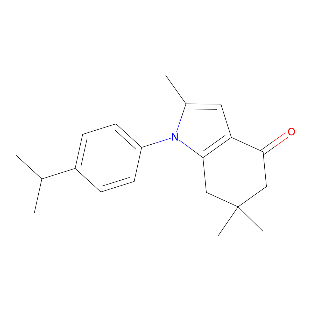 2,6,6-trimethyl-1-[4-(propan-2-yl)phenyl]-4,5,6,7-tetrahydro-1H-indol-4-one molecular structure, CAS 627836-52-6