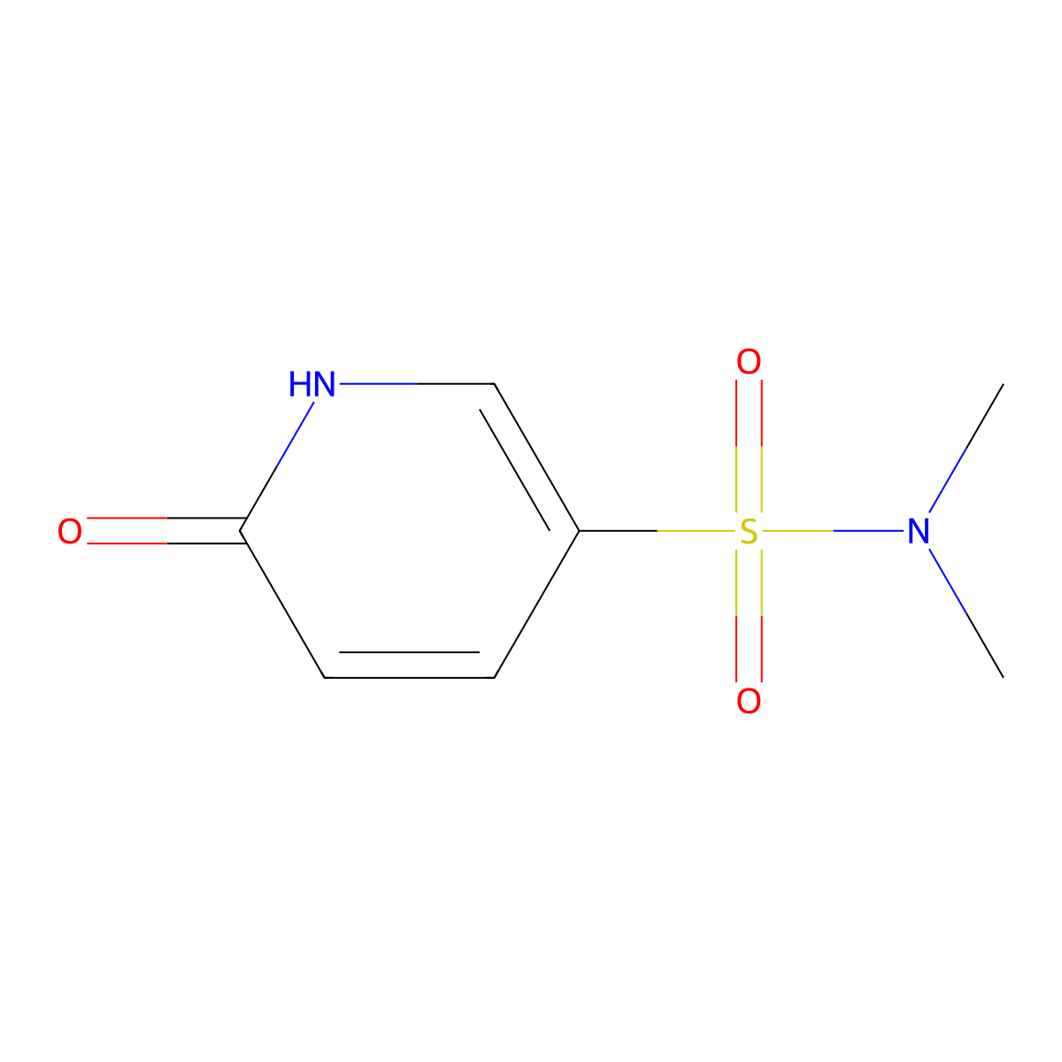N,N-dimethyl-6-oxo-1,6-dihydropyridine-3-sulfonamide molecular structure, CAS 627836-85-5