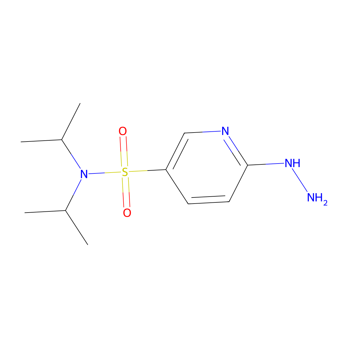 6-hydrazinyl-N,N-bis(propan-2-yl)pyridine-3-sulfonamide molecular structure, CAS 627838-41-9