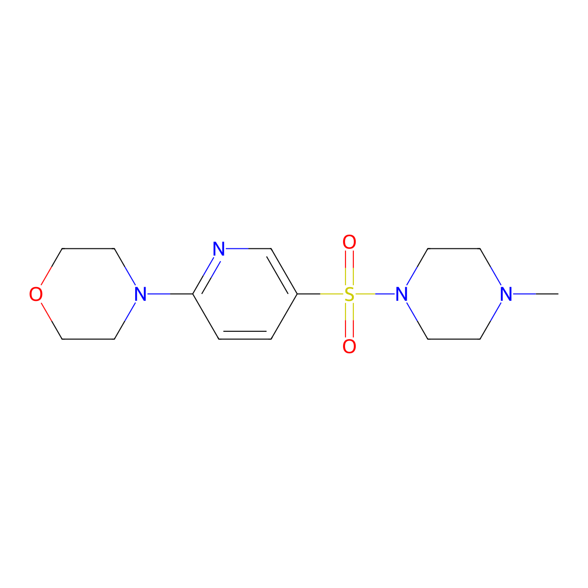 4-{5-[(4-Methylpiperazin-1-yl)sulfonyl]pyridin-2-yl}morpholine molecular structure, CAS 627839-35-4