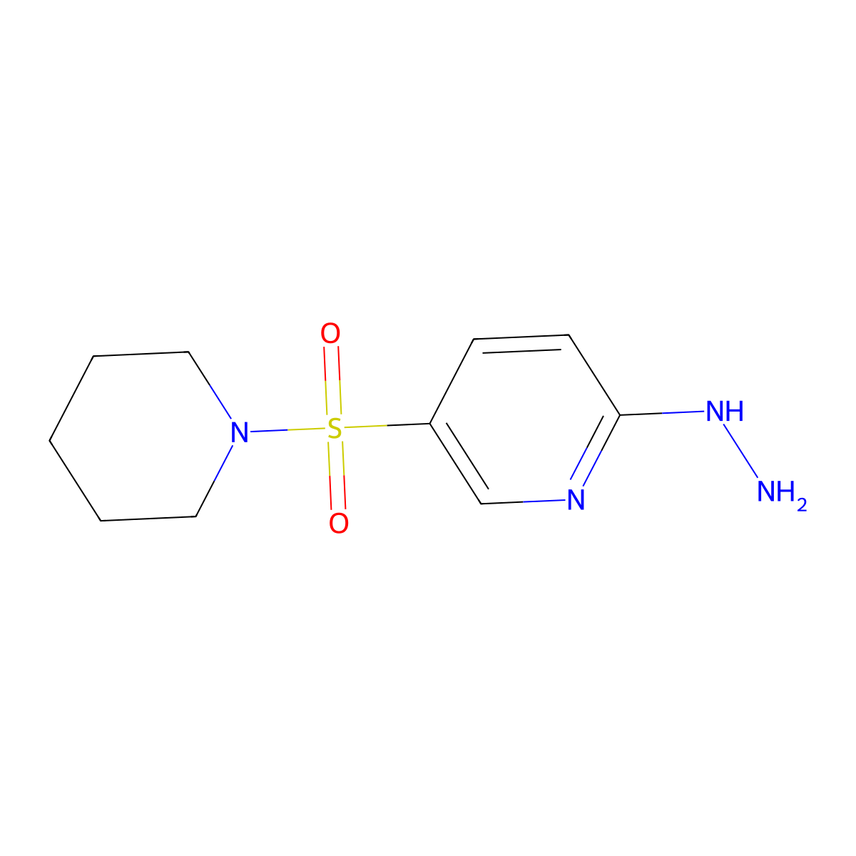 2-Hydrazinyl-5-(piperidine-1-sulfonyl)pyridine molecular structure, CAS 627839-89-8