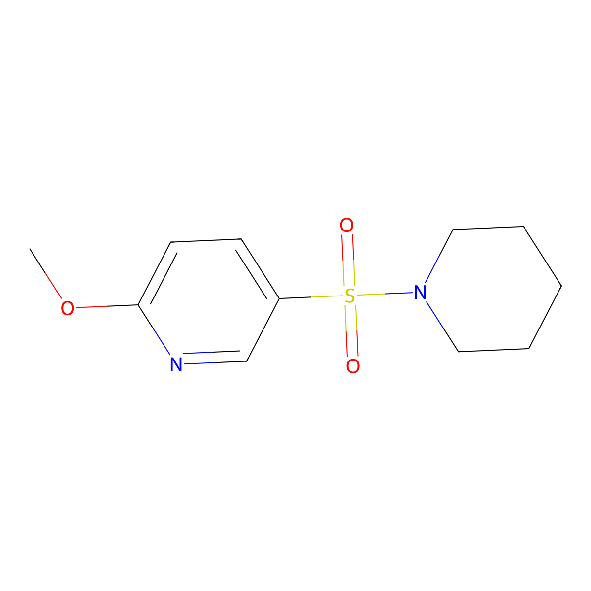 2-Methoxy-5-(piperidin-1-ylsulfonyl)pyridine molecular structure, CAS 627839-91-2