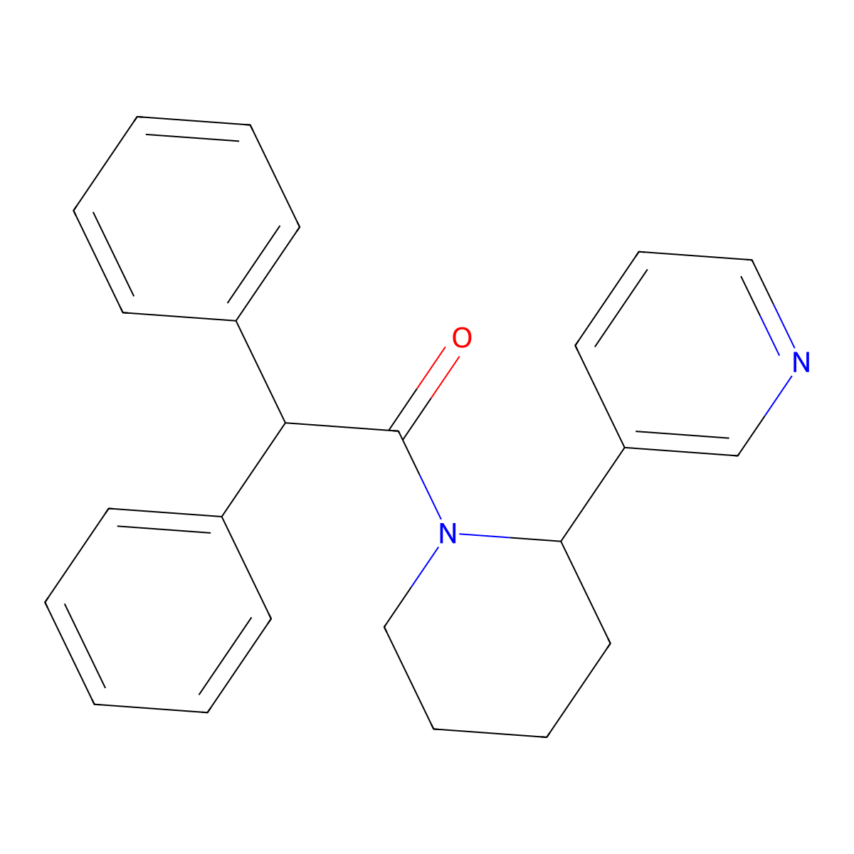 2,2-diphenyl-1-[(2S)-2-pyridin-3-ylpiperidin-1-yl]ethanone molecular structure, CAS 62784-23-0