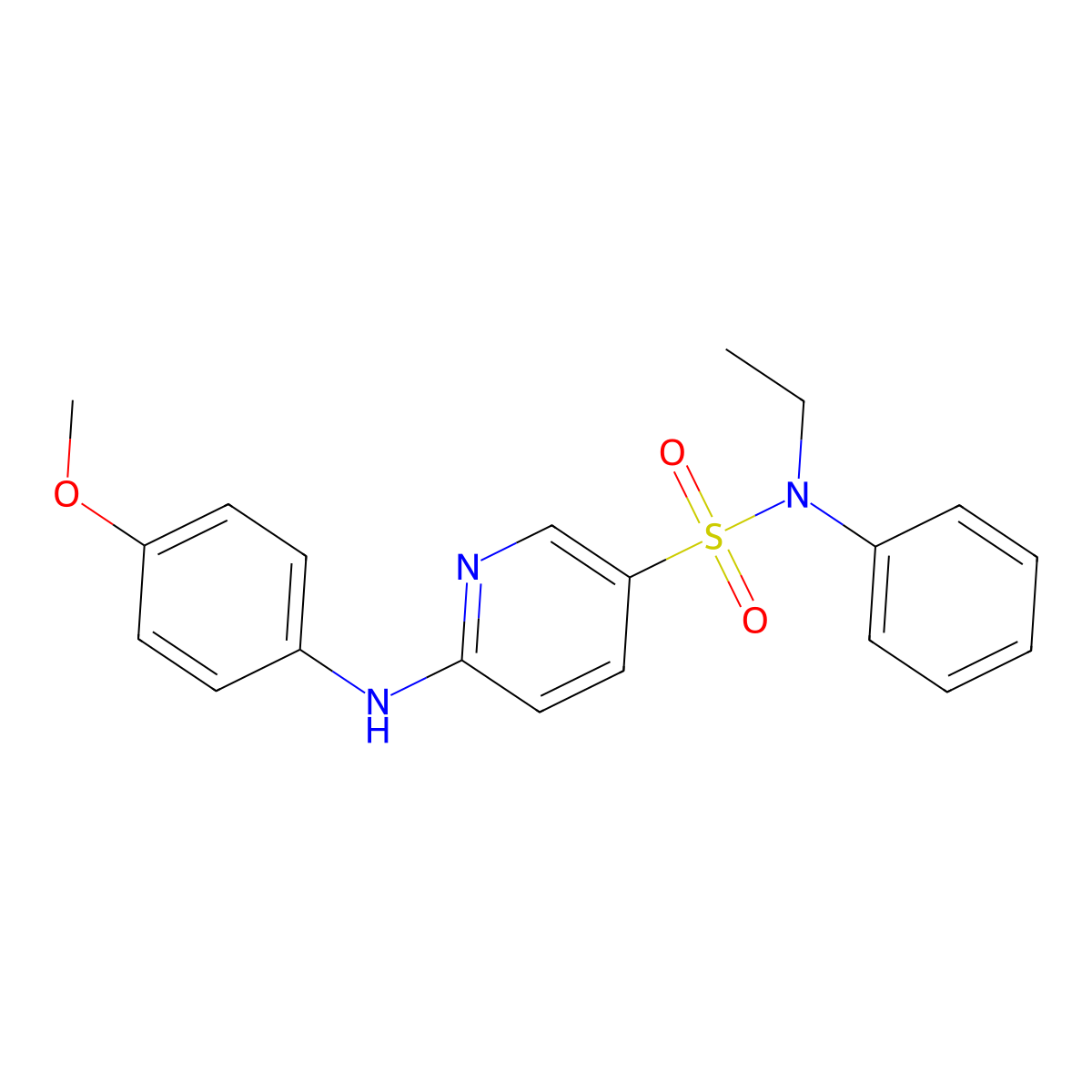 N-Ethyl-6-[(4-methoxyphenyl)amino]-N-phenyl-3-pyridinesulfonamide molecular structure, CAS 627841-47-8