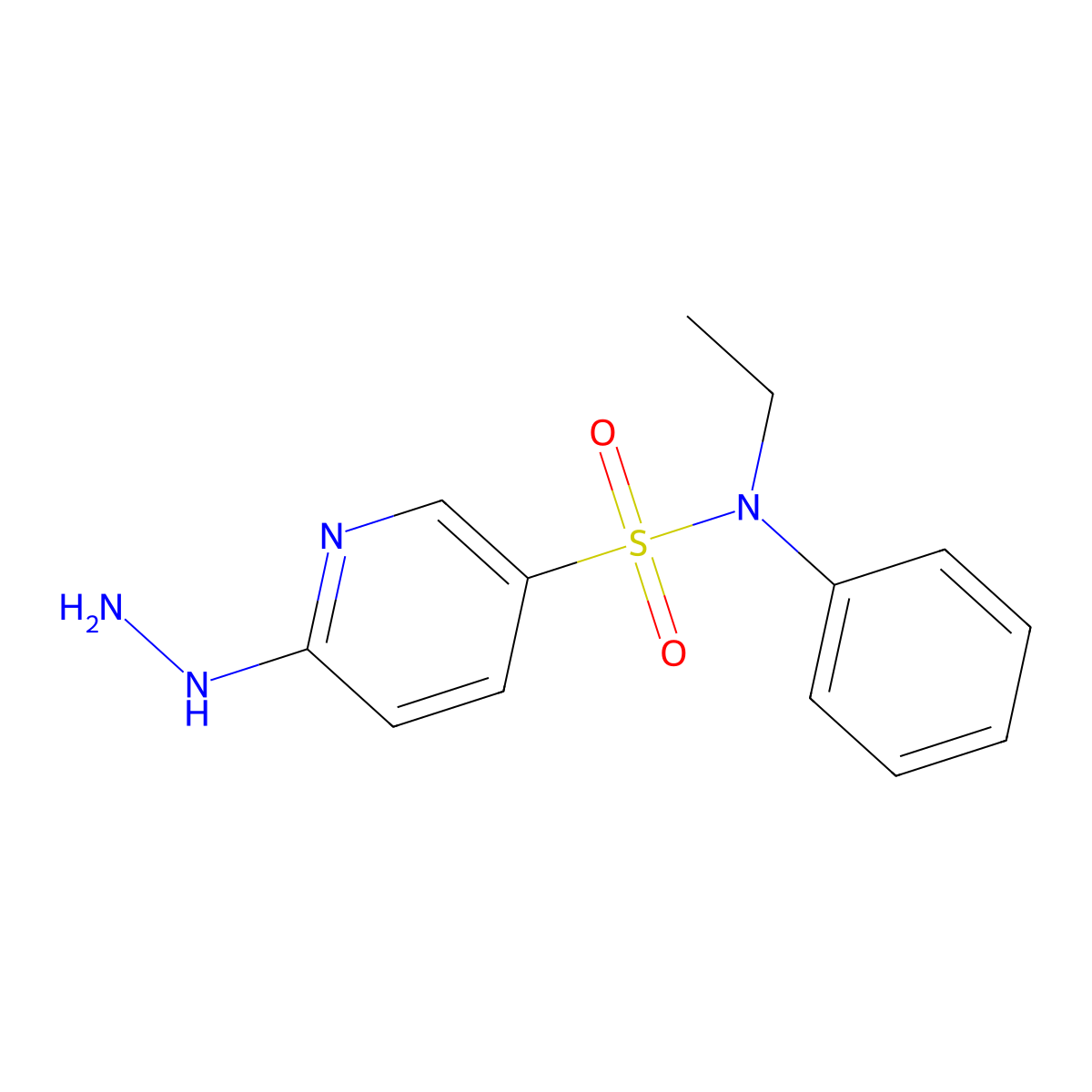 N-ethyl-6-hydrazinyl-N-phenylpyridine-3-sulfonamide molecular structure, CAS 627841-55-8