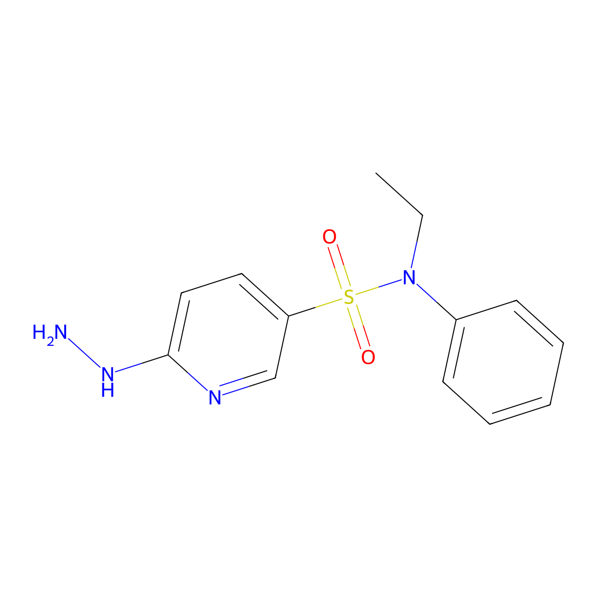 N-ethyl-6-hydrazinyl-N-phenylpyridine-3-sulfonamide molecular structure, CAS 627841-55-8