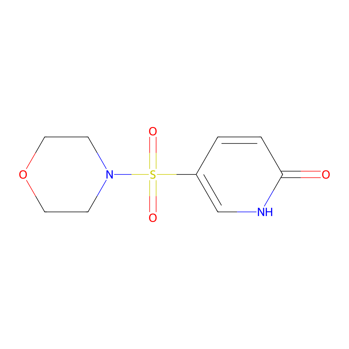 5-(morpholin-4-ylsulfonyl)pyridin-2(1H)-one molecular structure, CAS 627841-56-9