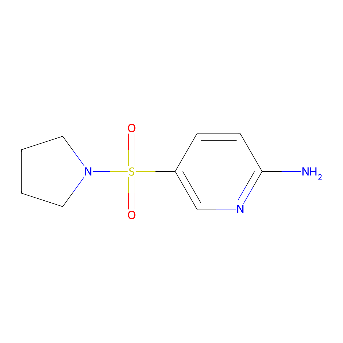 5-Pyrrolidin-1-ylsulfonylpyridin-2-amine molecular structure, CAS 627842-43-7