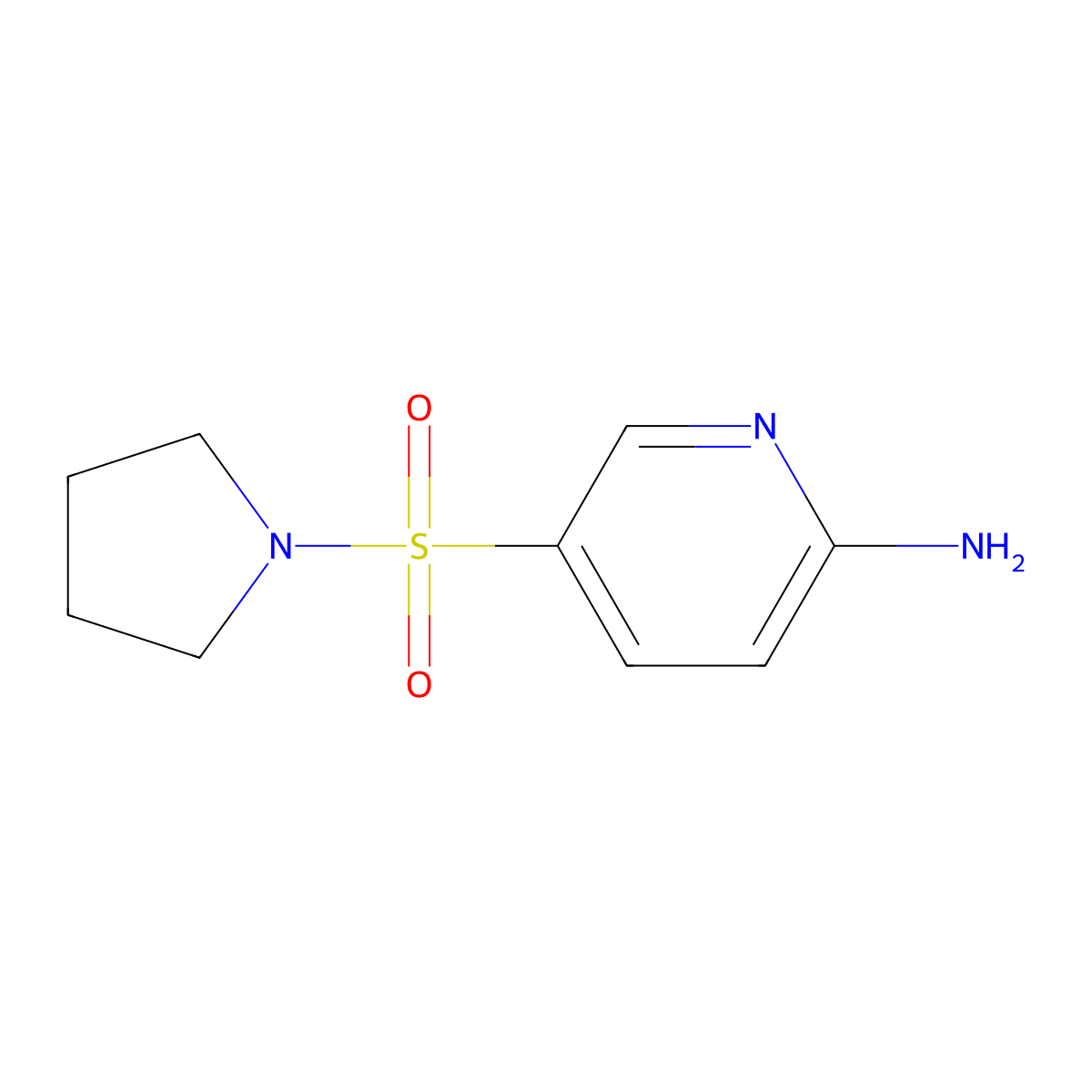 5-Pyrrolidin-1-ylsulfonylpyridin-2-amine molecular structure, CAS 627842-43-7