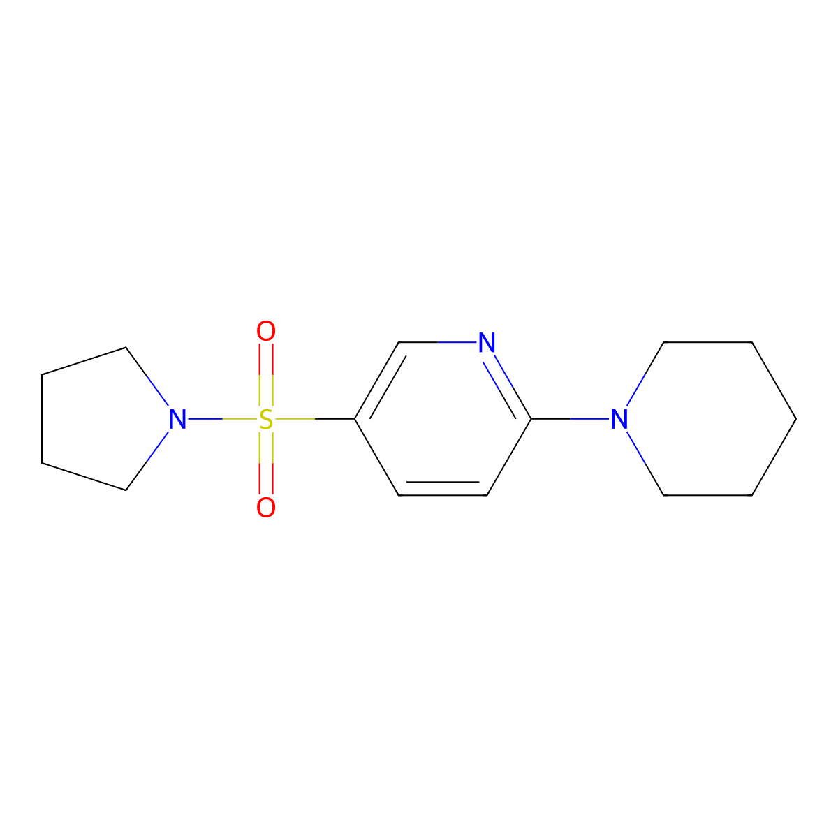 2-(Piperidin-1-yl)-5-(pyrrolidine-1-sulfonyl)pyridine molecular structure, CAS 627842-46-0
