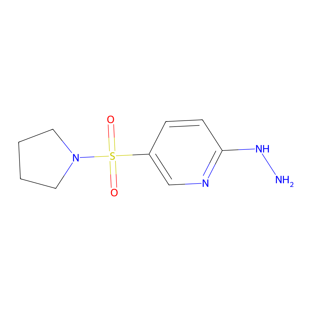 2-Hydrazinyl-5-(pyrrolidine-1-sulfonyl)pyridine molecular structure, CAS 627843-11-2