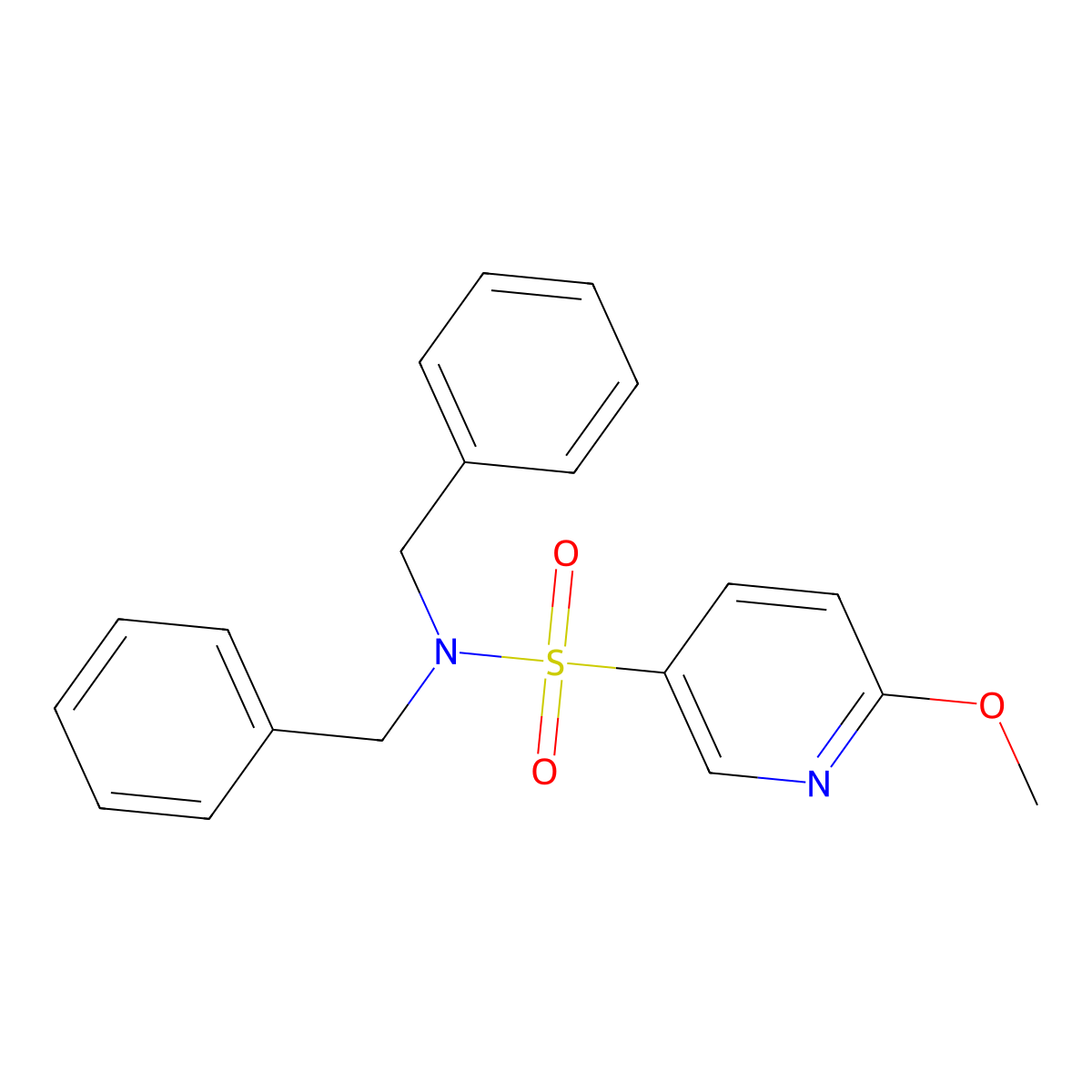 N,N-dibenzyl-6-methoxypyridine-3-sulfonamide molecular structure, CAS 627843-25-8