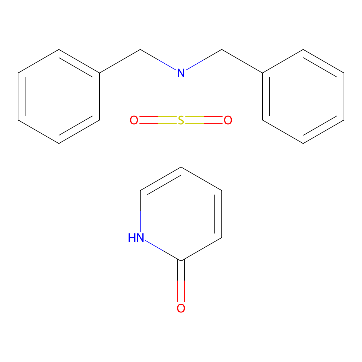 N,N-dibenzyl-6-oxo-1,6-dihydropyridine-3-sulfonamide molecular structure, CAS 627843-31-6
