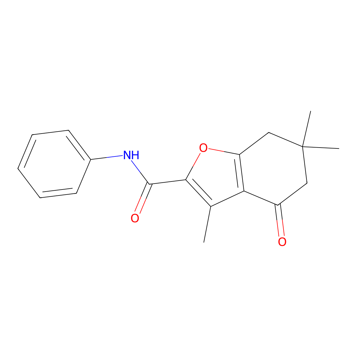 3,6,6-trimethyl-4-oxo-N-phenyl-4,5,6,7-tetrahydro-1-benzofuran-2-carboxamide molecular structure, CAS 627844-10-4