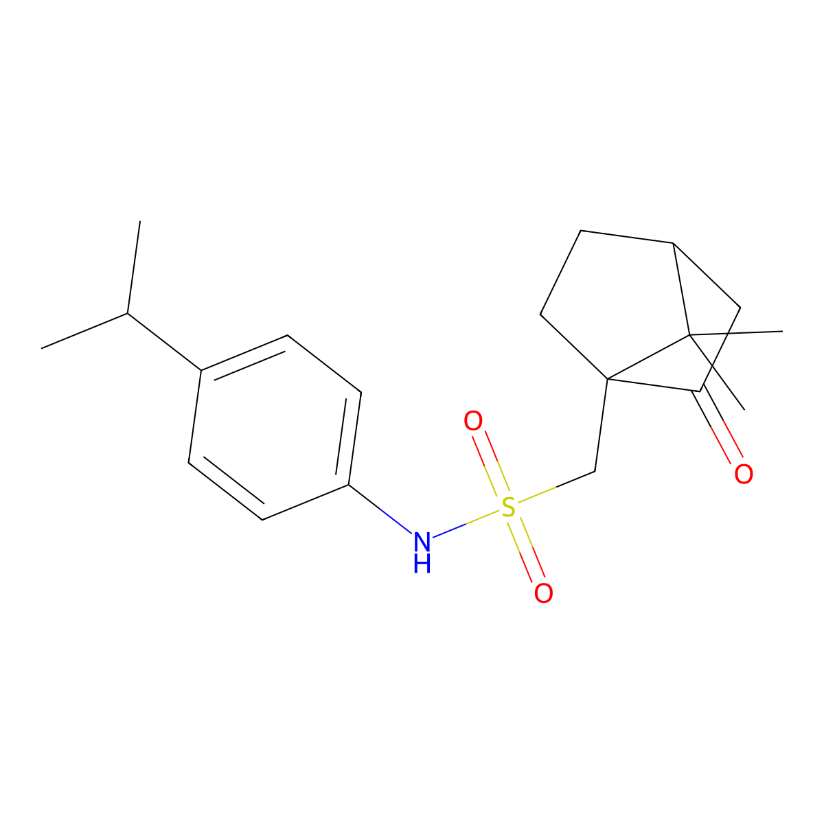 7,7-Dimethyl-1-((((4-(isopropyl)phenyl)amino)sulfonyl)methyl)bicyclo[2.2.1]heptan-2-one molecular structure, CAS 627844-63-7