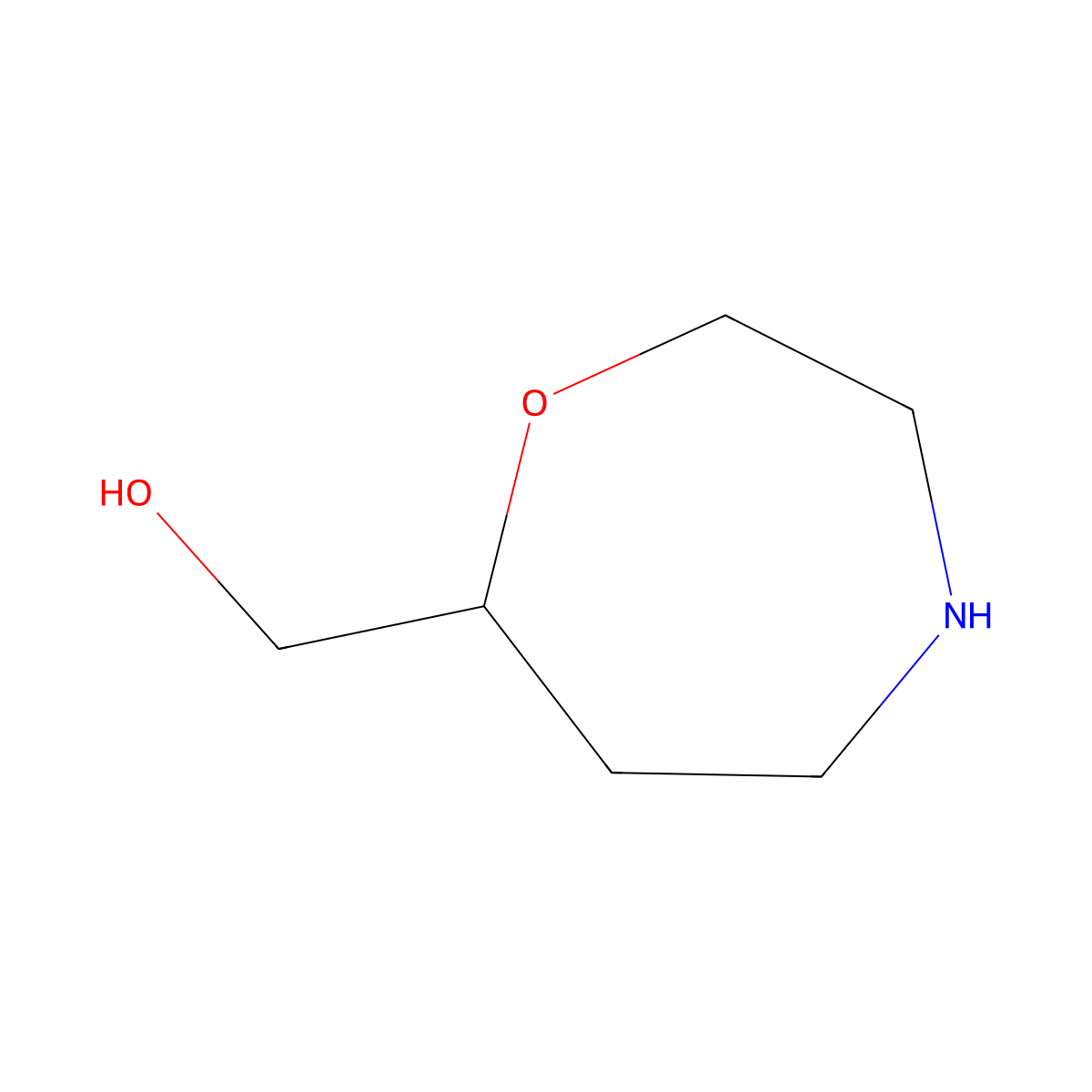 1,4-Oxazepan-7-ylmethanol molecular structure, CAS 627860-89-3