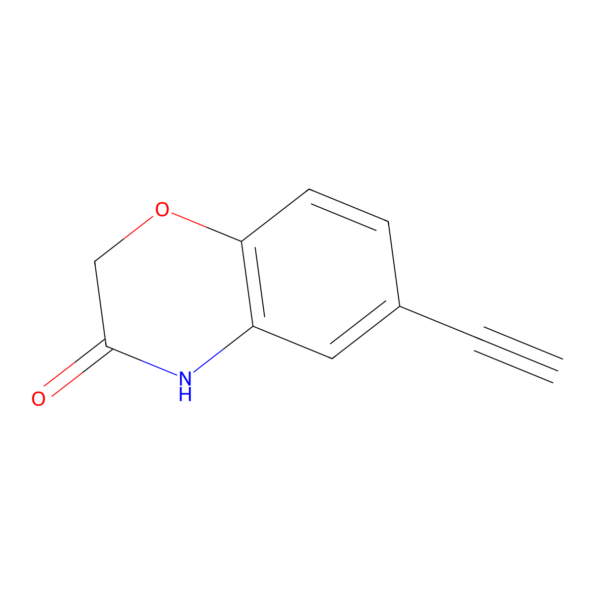6-ethynyl-2H-benzo[b][1,4]oxazin-3(4H)-one molecular structure, CAS 627870-58-0