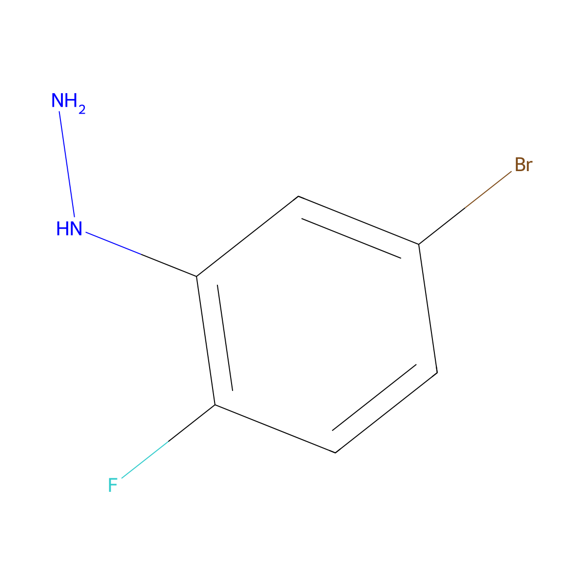 (5-Bromo-2-fluorophenyl)hydrazine molecular structure, CAS 627871-08-3