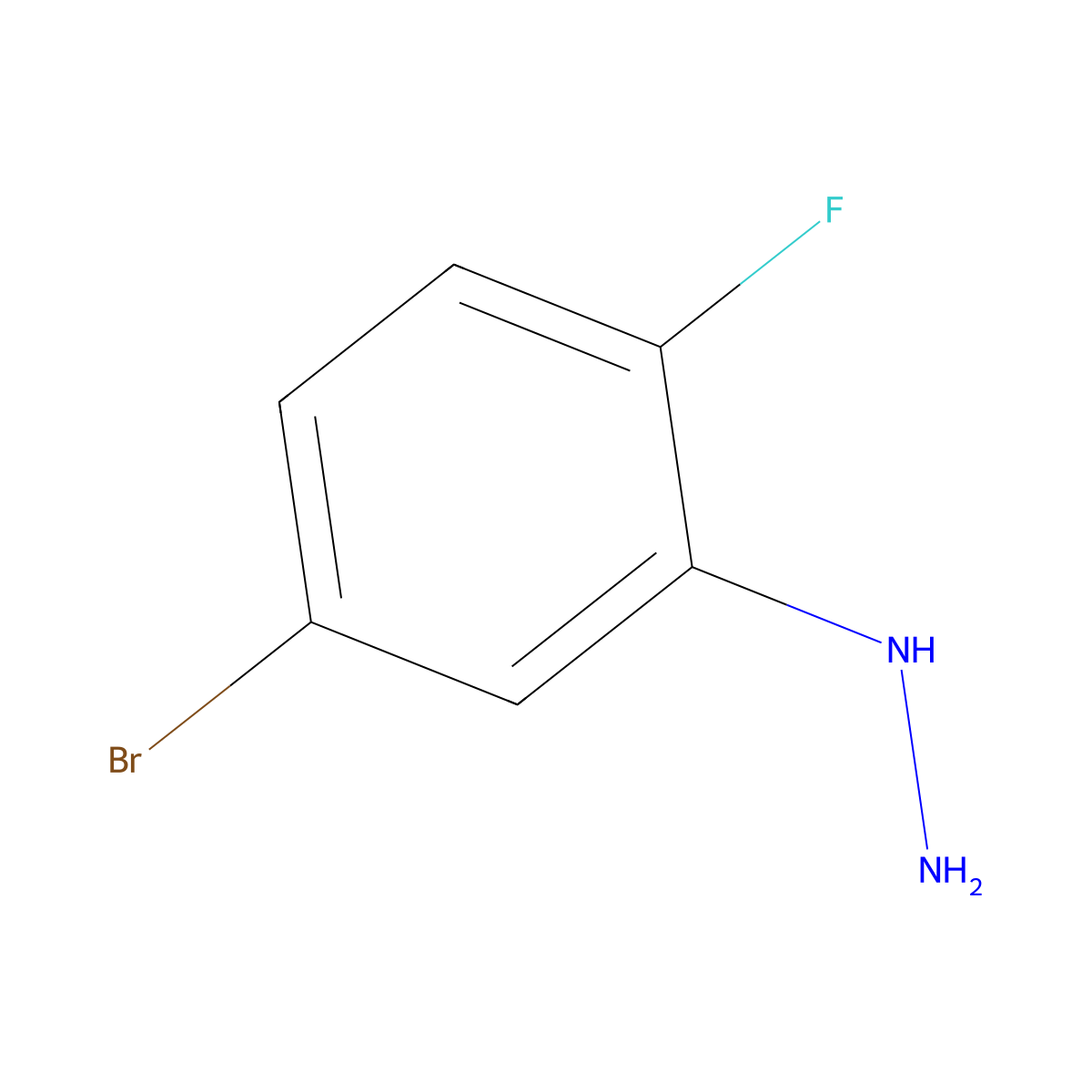 (5-Bromo-2-fluorophenyl)hydrazine molecular structure, CAS 627871-08-3