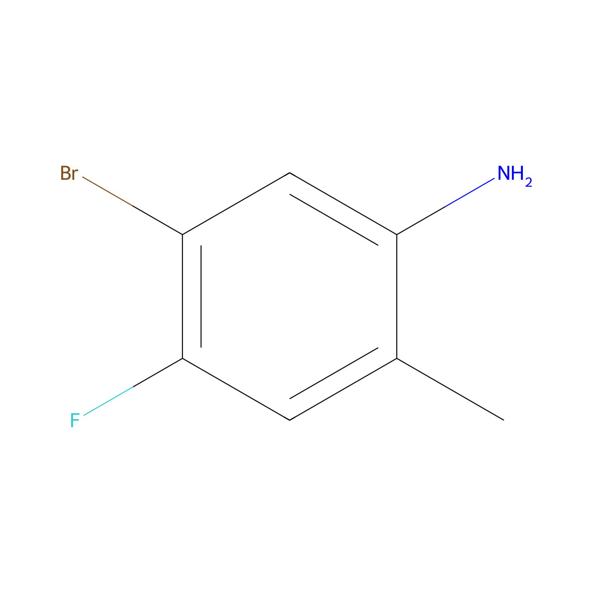 5-Bromo-4-fluoro-2-methylaniline molecular structure, CAS 627871-16-3
