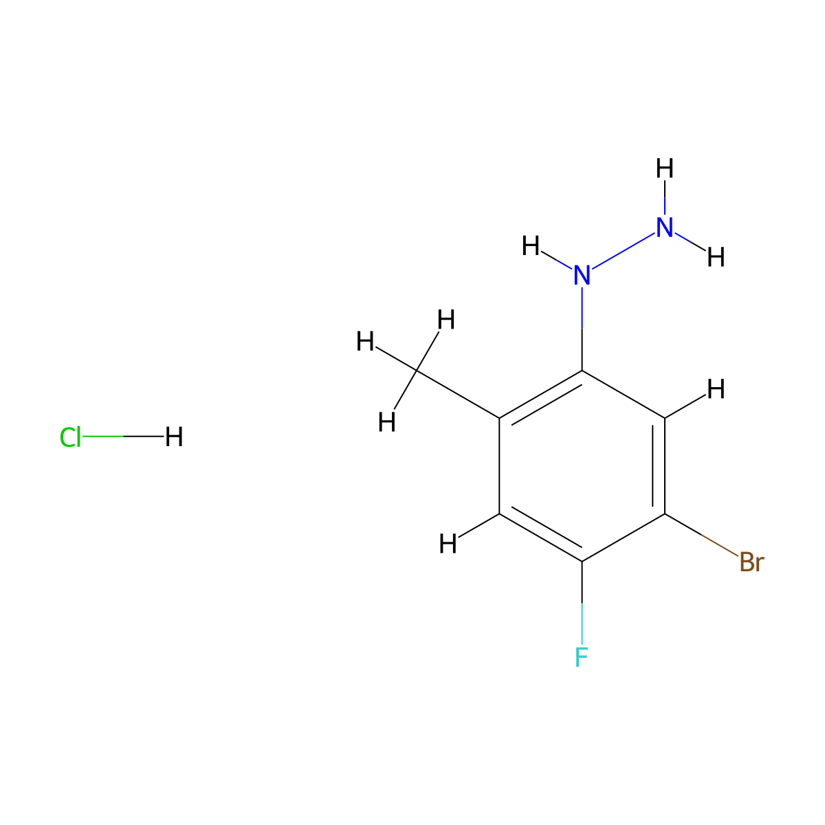 5-Bromo-4-fluoro-2-methylphenylhydrazine Hydrochloride molecular structure, CAS 627871-17-4