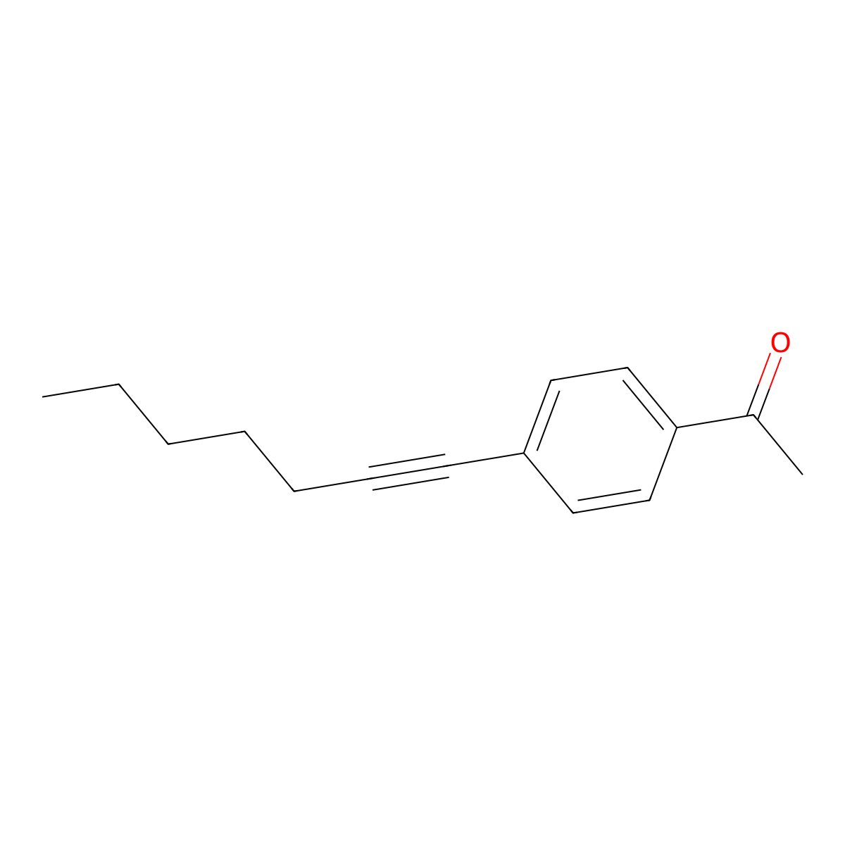 Ethanone, 1-[4-(1-heptynyl)phenyl]- molecular structure, CAS 627885-32-9