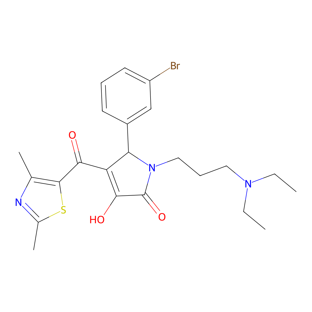 1-[3-(Diethylamino)propyl]-4-[(2,4-dimethyl(1,3-thiazol-5-yl))carbonyl]-5-(3-b romophenyl)-3-hydroxy-3-pyrrolin-2-one molecular structure, CAS 627887-55-2