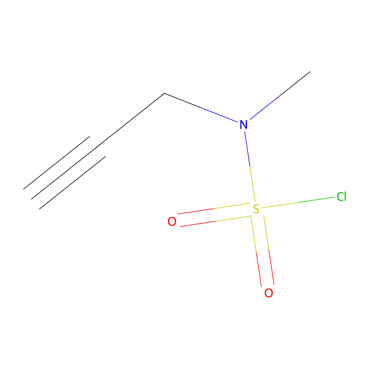 N-methyl-N-(prop-2-yn-1-yl)sulfamoyl chloride molecular structure, CAS 627887-59-6
