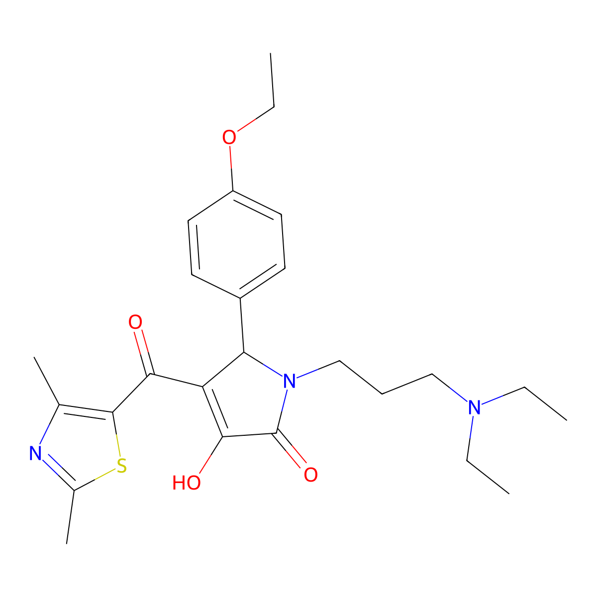1-[3-(Diethylamino)propyl]-4-[(2,4-dimethyl(1,3-thiazol-5-yl))carbonyl]-5-(4-e thoxyphenyl)-3-hydroxy-3-pyrrolin-2-one molecular structure, CAS 627887-65-4